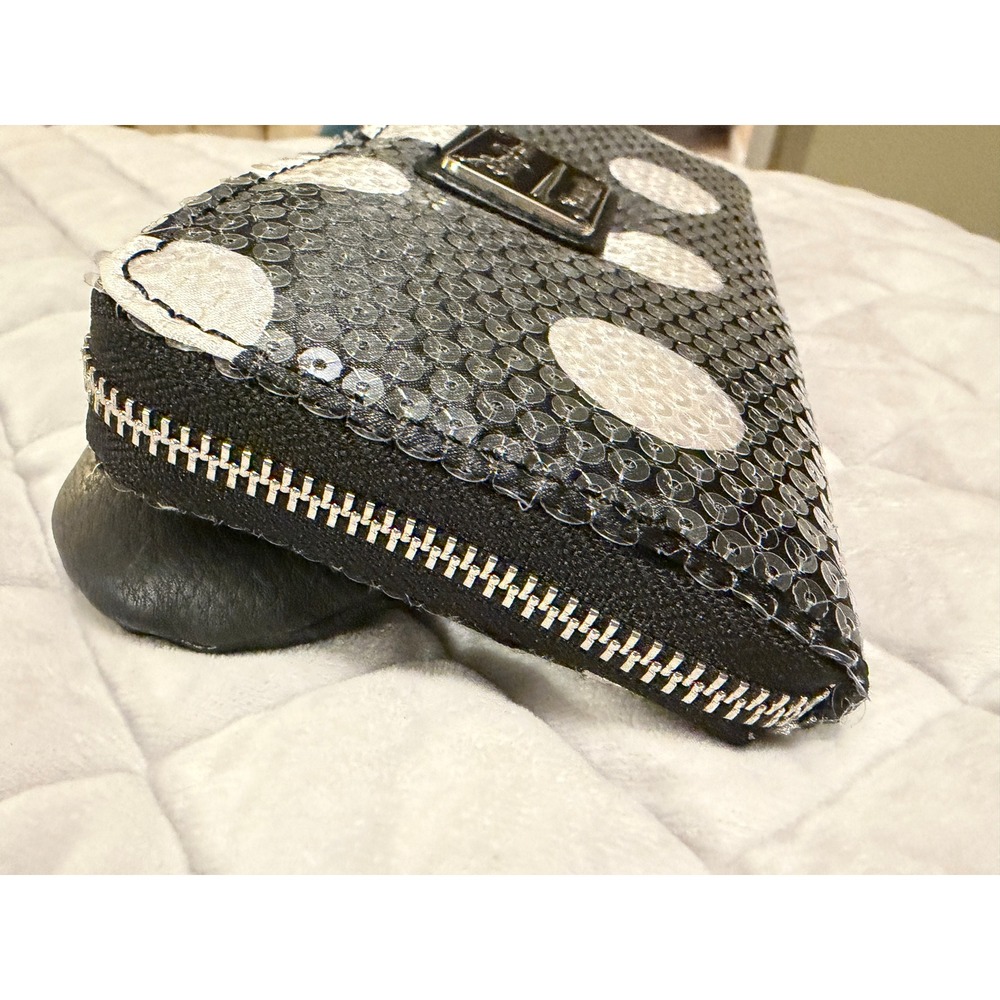 Disney Parks Loungefly Minnie Mouse Sequin Polka Dot Zip Around Wallet With Ears - Picture 3 of 8